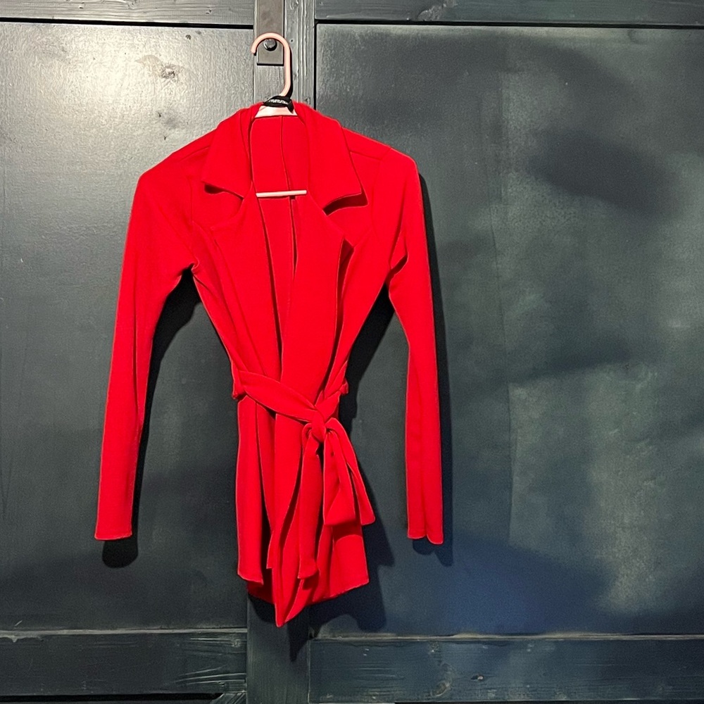 PLT Red Tie Cardigan